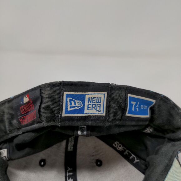 New Era 59Fifty Atlanta Braves Fitted Hat Brown Size 7 3/8 All Over Print Logo - Picture 12 of 13